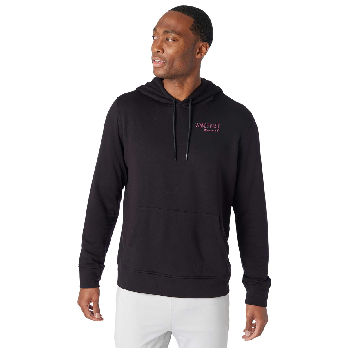 Greatness Wins Core Tech Hoodie for Men Embroidery - GW Black - Front 2