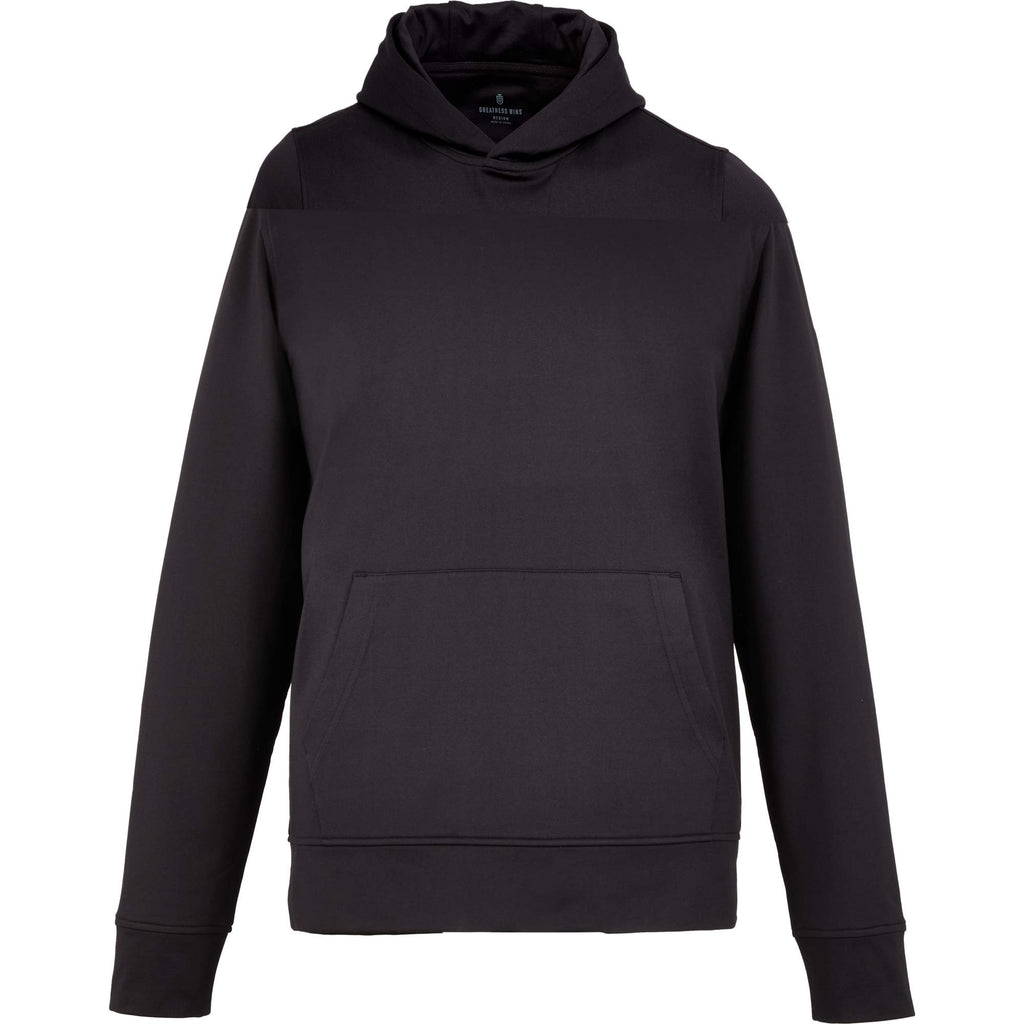 Greatness Wins Core Tech Hoodie for Men Embroidery - GW Black - Front