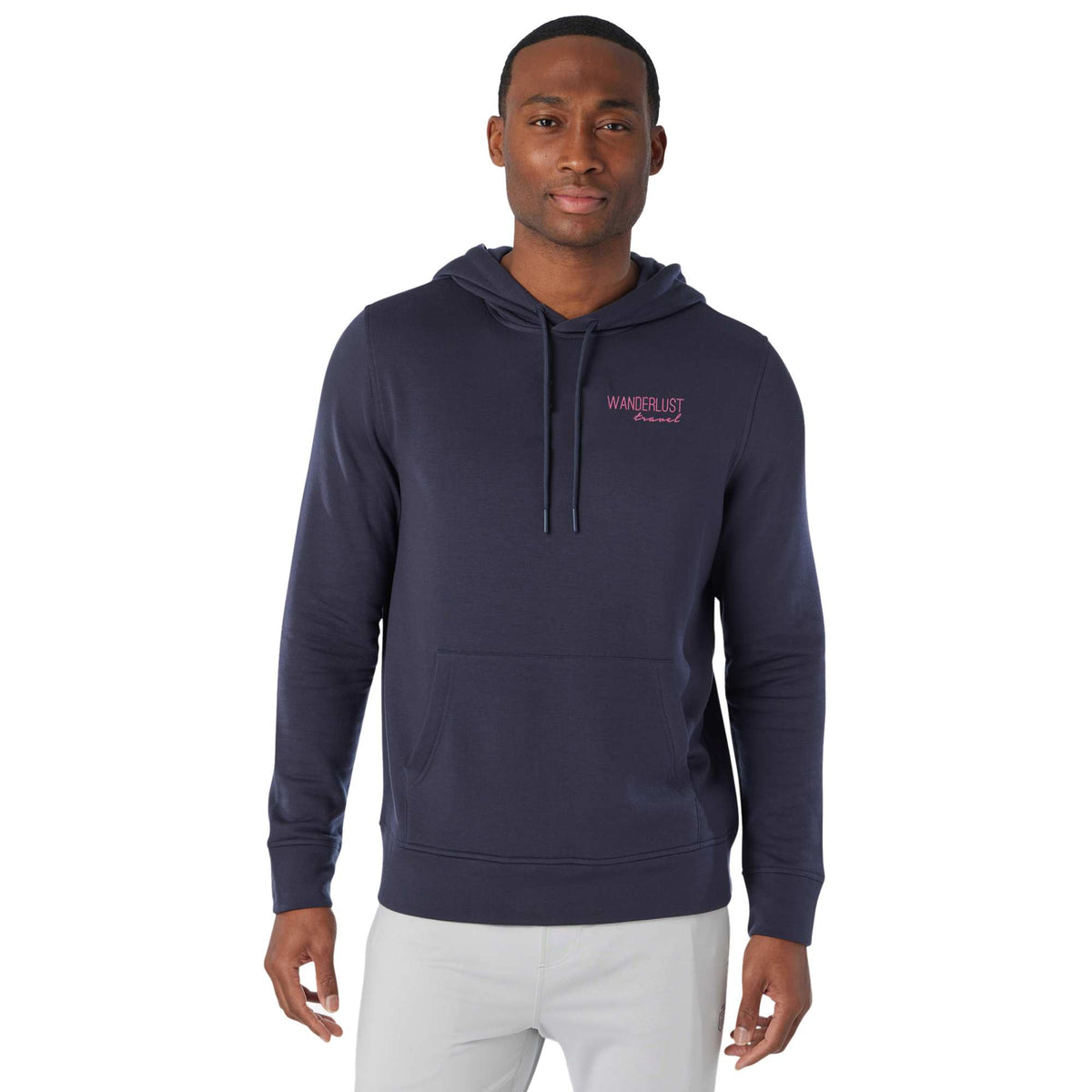 Greatness Wins Core Tech Hoodie for Men Embroidery - GW Navy - Front 2