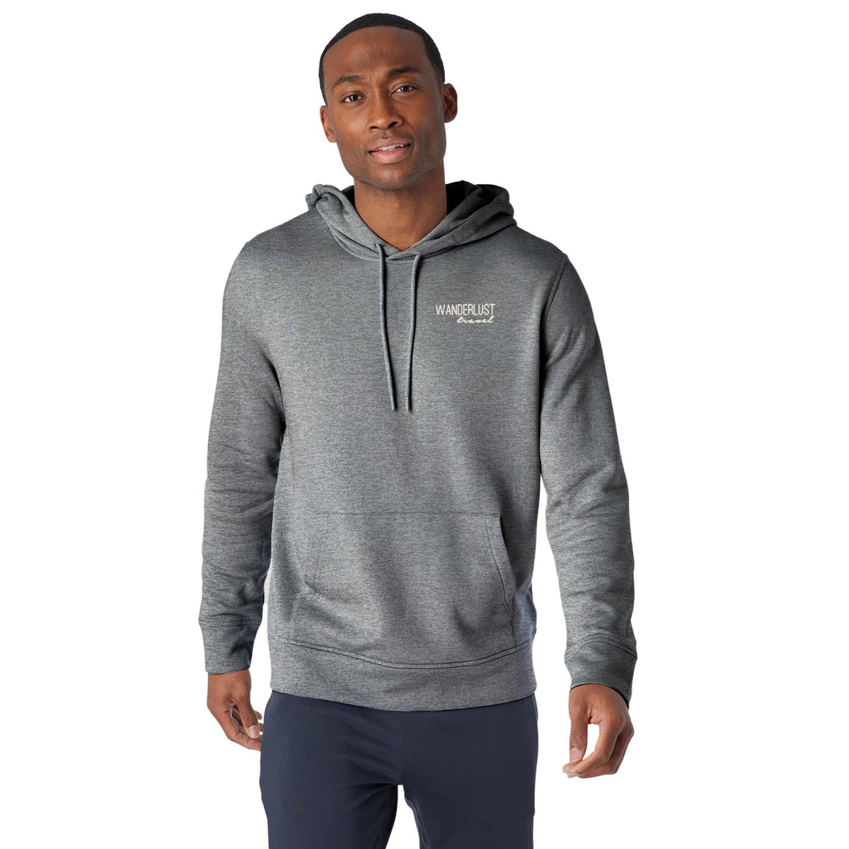 Greatness Wins Core Tech Hoodie for Men Transfer - GW Gray Heather - Front 2