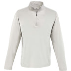 Greatness Wins Core Tech Quarter Zip for Men Laser Engraving - Ash Gray Heather - Front