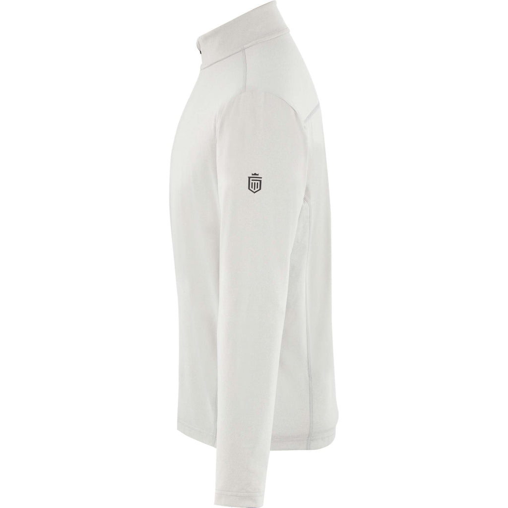 Greatness Wins Core Tech Quarter Zip for Men Laser Engraving - Ash Gray Heather - Left Side