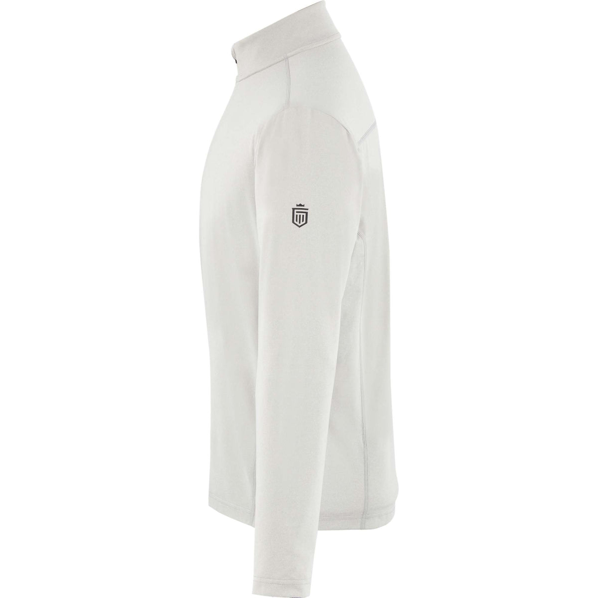Greatness Wins Core Tech Quarter Zip for Men Laser Engraving - Ash Gray Heather - Left Side