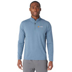 Greatness Wins Core Tech Quarter Zip for Men Laser Engraving - Superior Blue Heather - Front 2