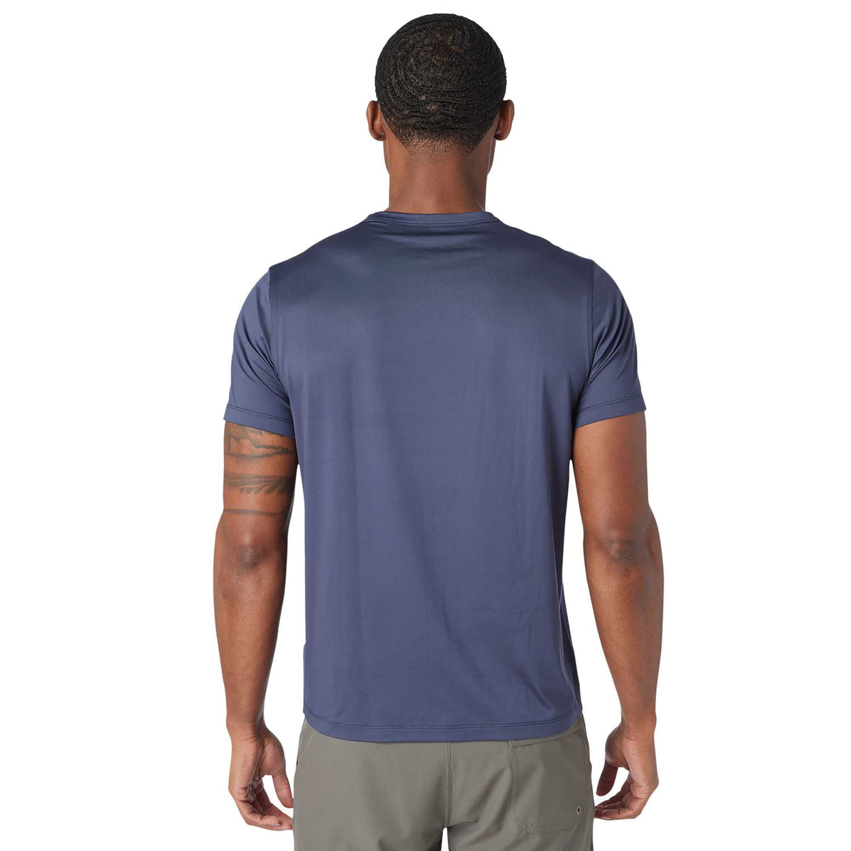 Greatness Wins Core Tech Training Tee for Men Embroidery - GW Navy - Back