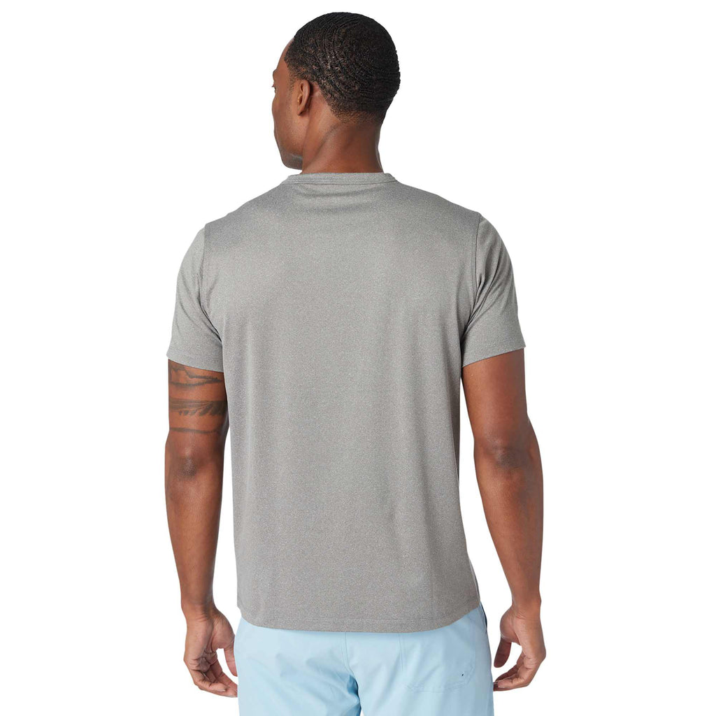 Greatness Wins Core Tech Training Tee for Men Embroidery - Rustic Metal Heather - Back 2
