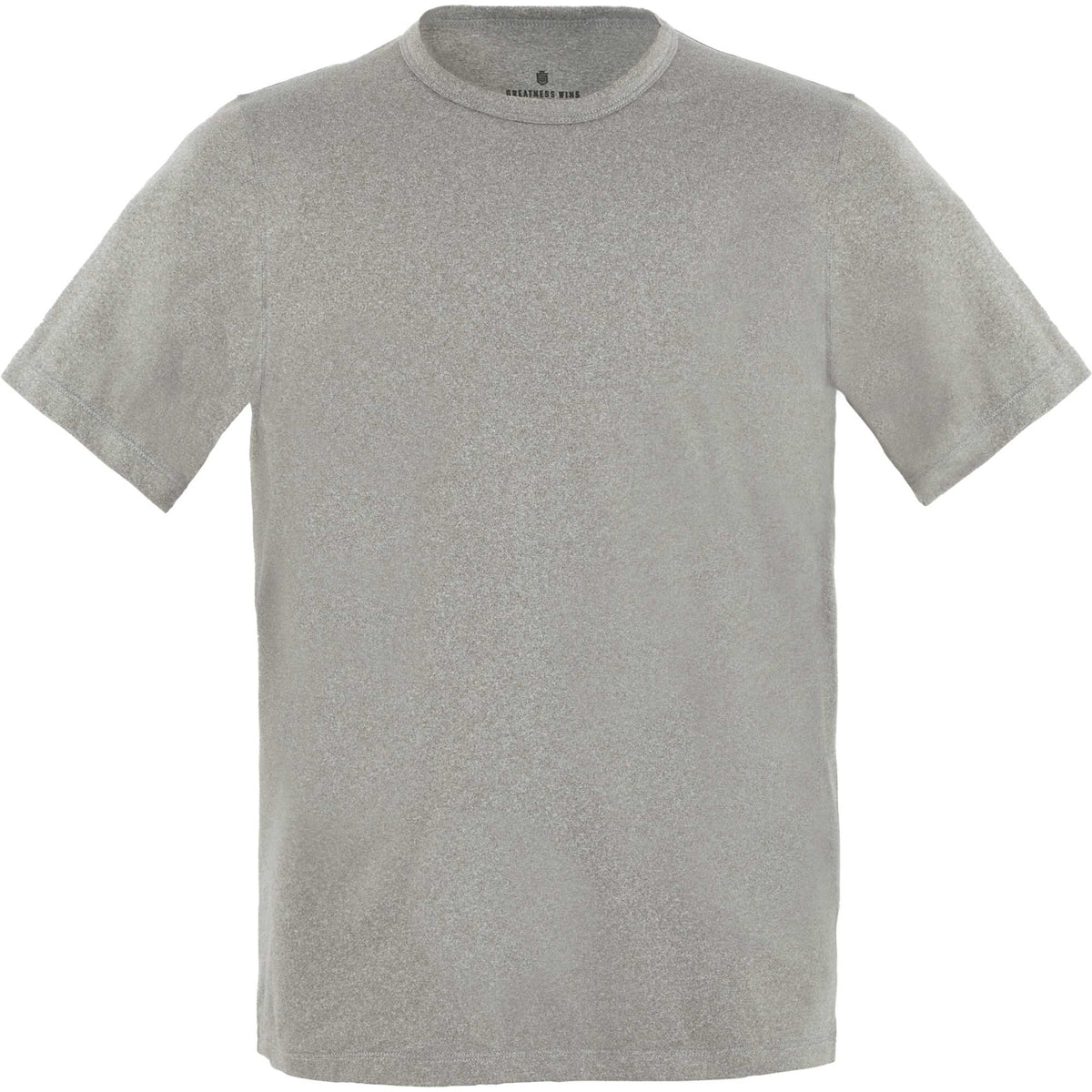 Greatness Wins Core Tech Training Tee for Men Embroidery - Rustic Metal Heather - Front