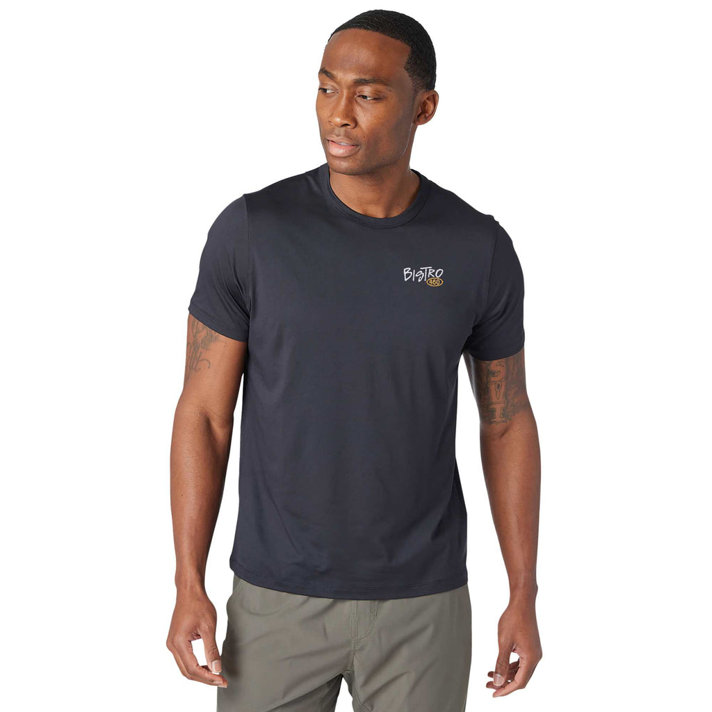 Greatness Wins Core Tech Training Tee for Men Laser Engraving - GW Black - Front 2