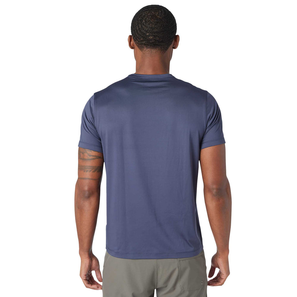 Greatness Wins Core Tech Training Tee for Men Laser Engraving - GW Navy - Back