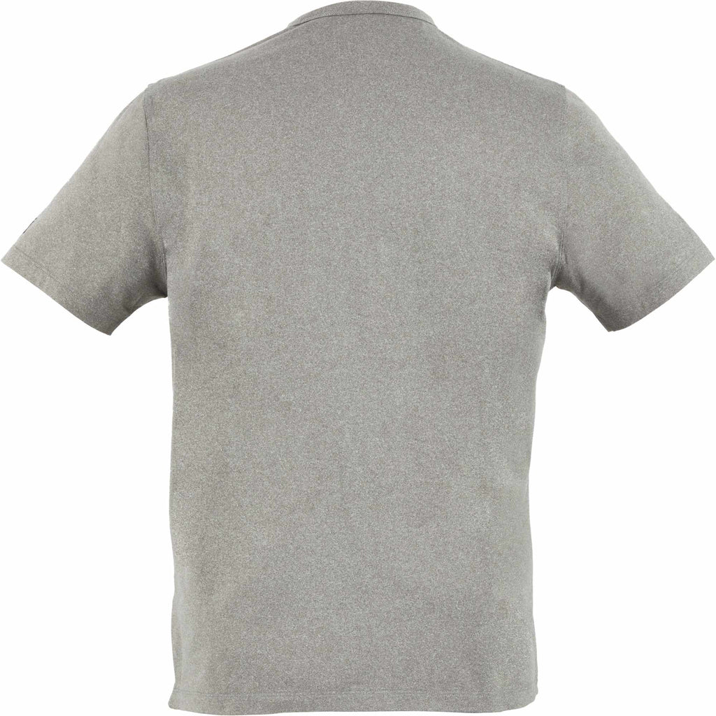 Greatness Wins Core Tech Training Tee for Men Laser Engraving - Rustic Metal Heather - Back