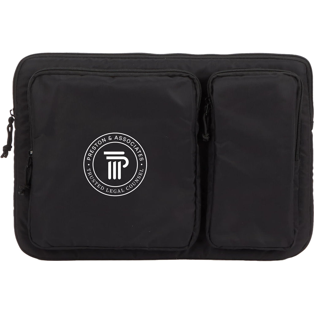Greenway Recycled Nylon Laptop Sleeve, 15 Inch Transfer - Black - Front