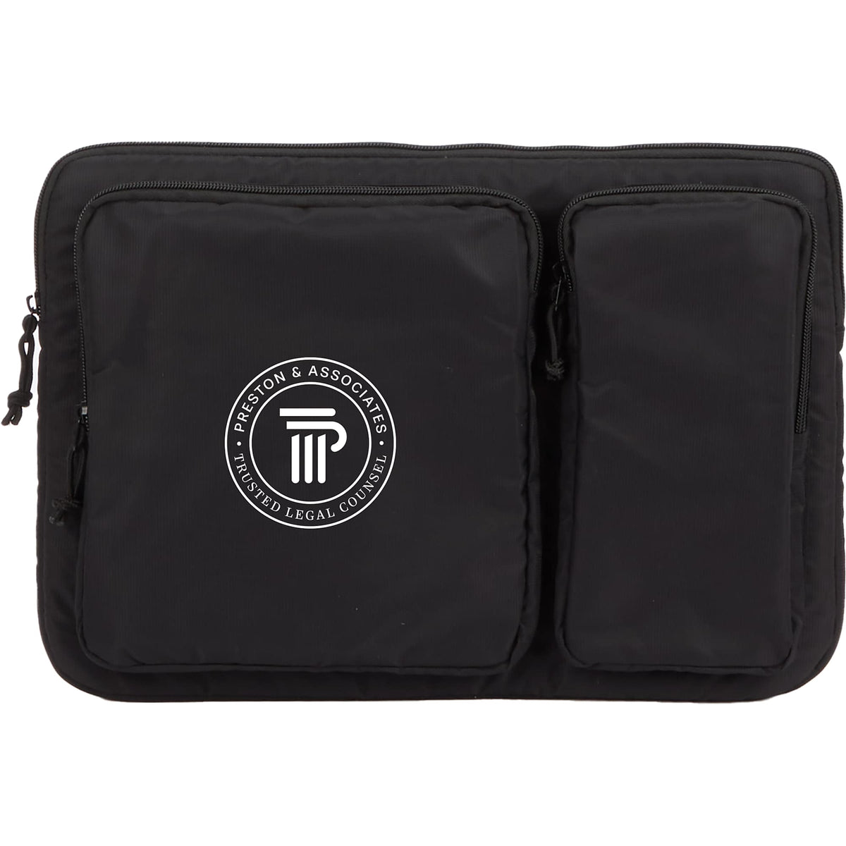 Greenway Recycled Nylon Laptop Sleeve, 15 Inch Transfer - Black - Front
