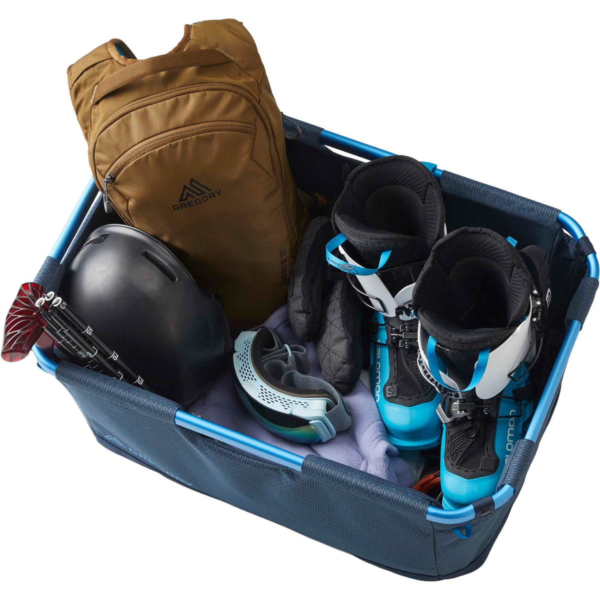 Gregory Alpaca Collapsible Gear Basket, 70 L Embroidery - Blue - Detail 12