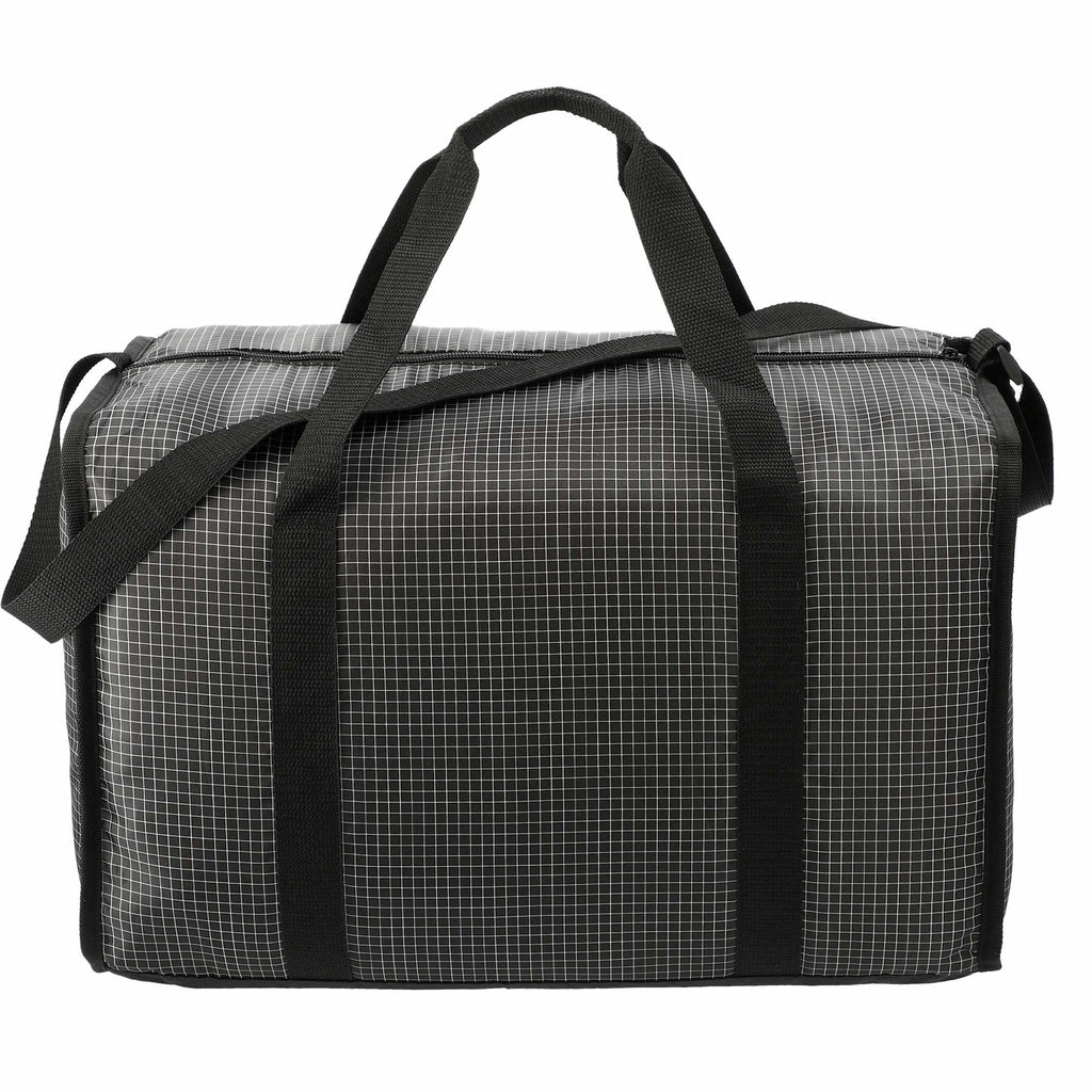 Grid Boxy Duffel Bag in Polyester Full Color - Black - Back