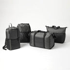 Grid Boxy Duffel Bag in Polyester Full Color - Black - Front 2