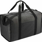 Grid Boxy Duffel Bag in Polyester Full Color - Black - Right Angle 3