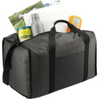 Grid Boxy Duffel Bag in Polyester Full Color - Black - Right Angle 4