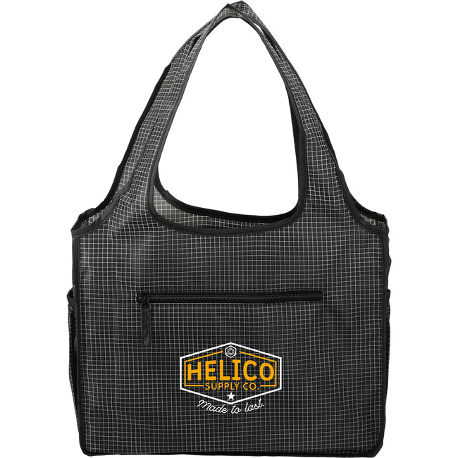 Grid Bungalow Tote with Slash Pocket