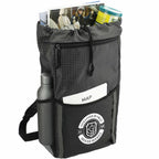 Grid Drawstring Backpack, 14L Full Color - Black - Right Angle 2