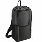 Grid Drawstring Backpack, 14L Full Color - Black - Right Angle 3