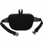 Grid Nylon Fanny Pack with Front Pocket - Black - Back