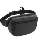 Grid Nylon Fanny Pack with Front Pocket - Black - Right Angle 3