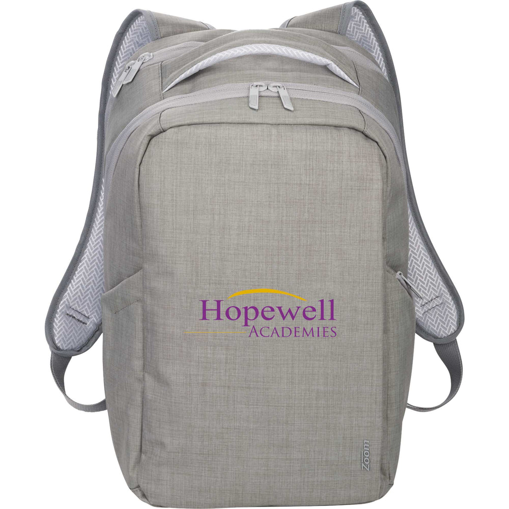Grid TSA Laptop Backpack, 15.6 Inch Transfer - Gray - Front