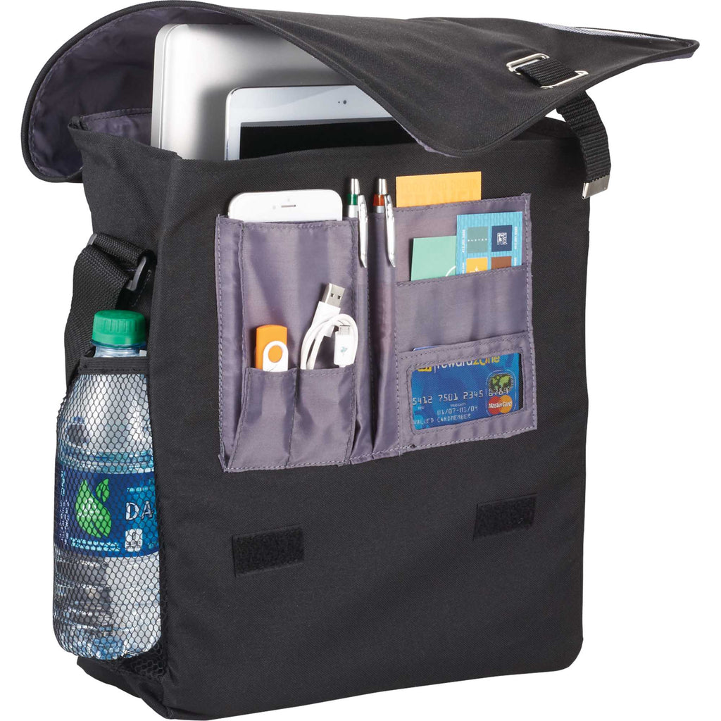 Gridlock Vertical Laptop Messenger Bag, 15 Inches Transfer - Black - Photo 2