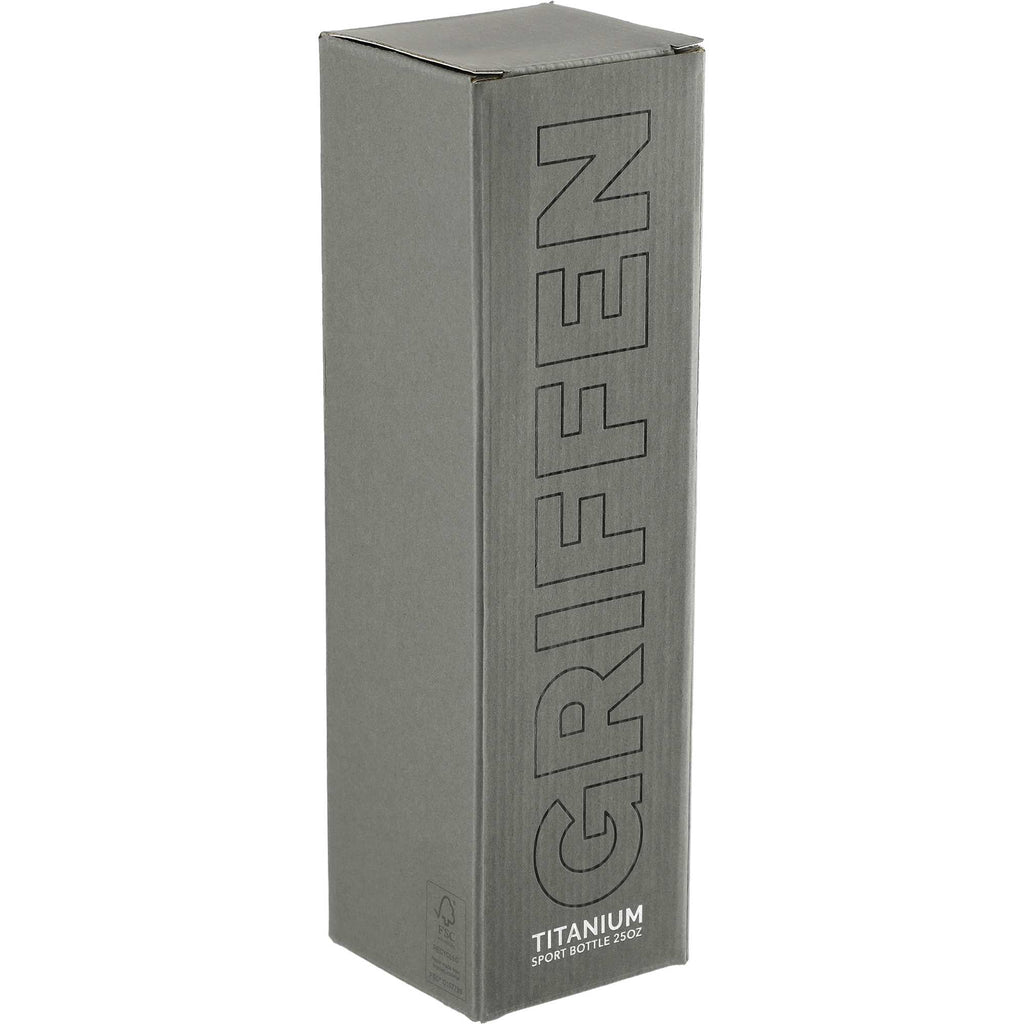 Griffen Titanium Sports Bottle, 25 oz Full Color - Silver - Right Angle