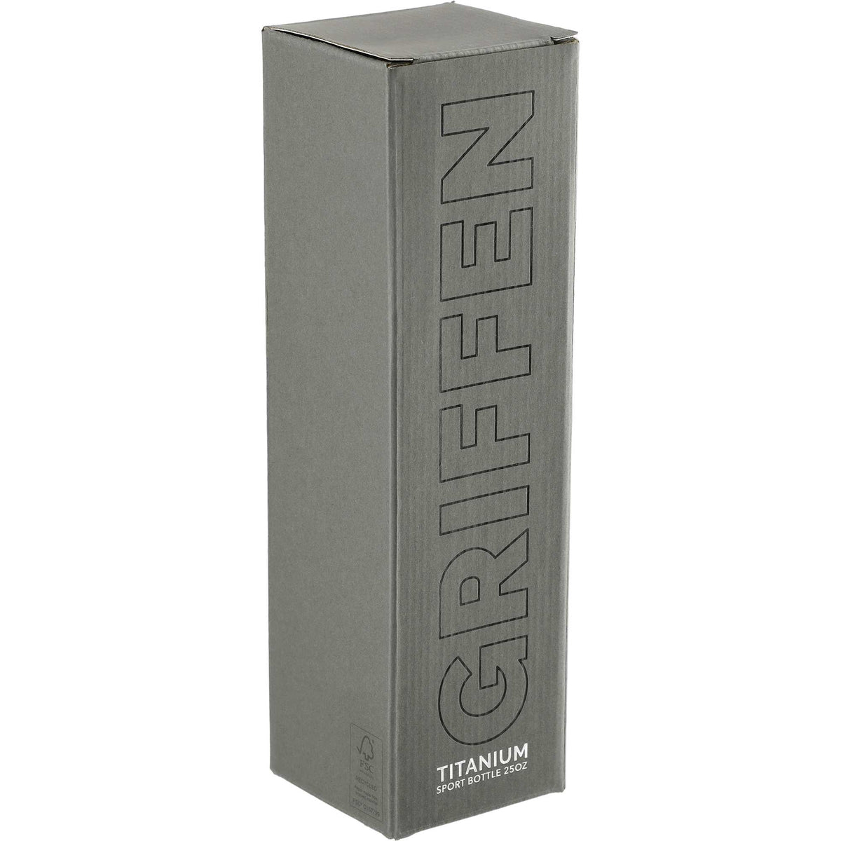Griffen Titanium Sports Bottle, 25 oz Full Color - Silver - Right Angle