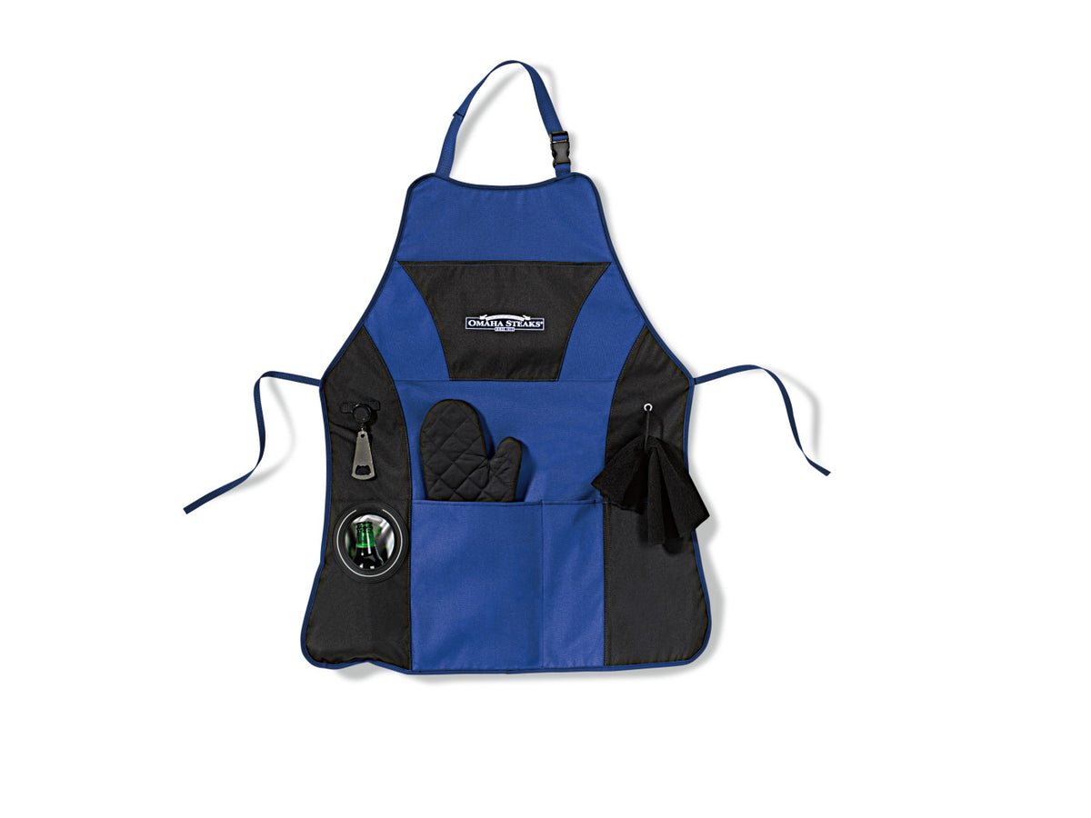 Grill Master Apron Kit with Oven Mitt and Bottle Opener - Royal Blue - View 1