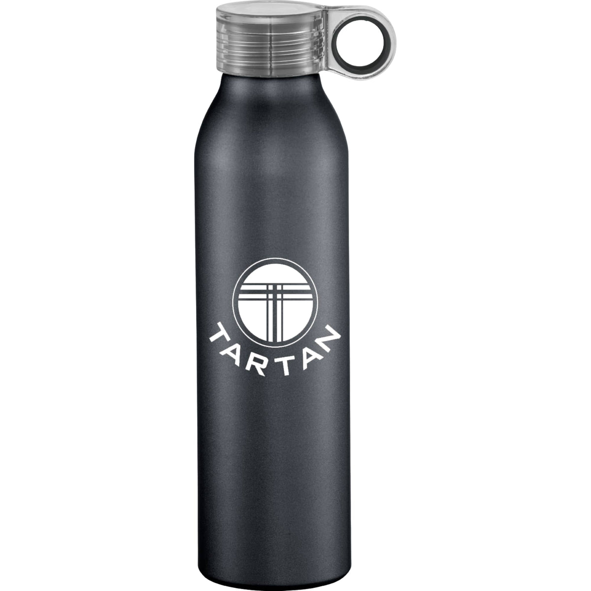 Grom Aluminum Sports Bottle with Hook, 22 oz Full Color - Charcoal - Front