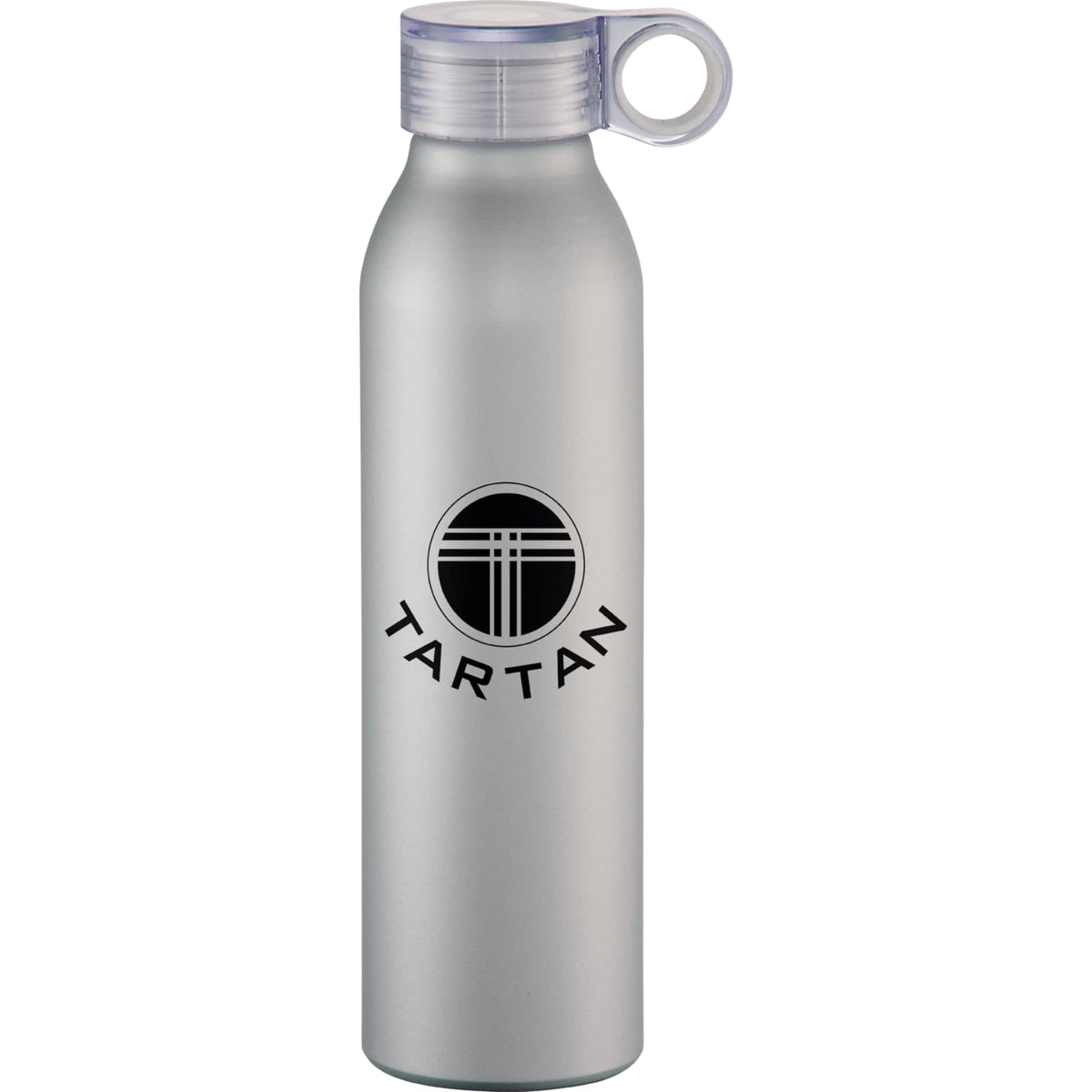 Grom Aluminum Sports Bottle with Hook, 22 oz Laser Engraving - Silver - Front