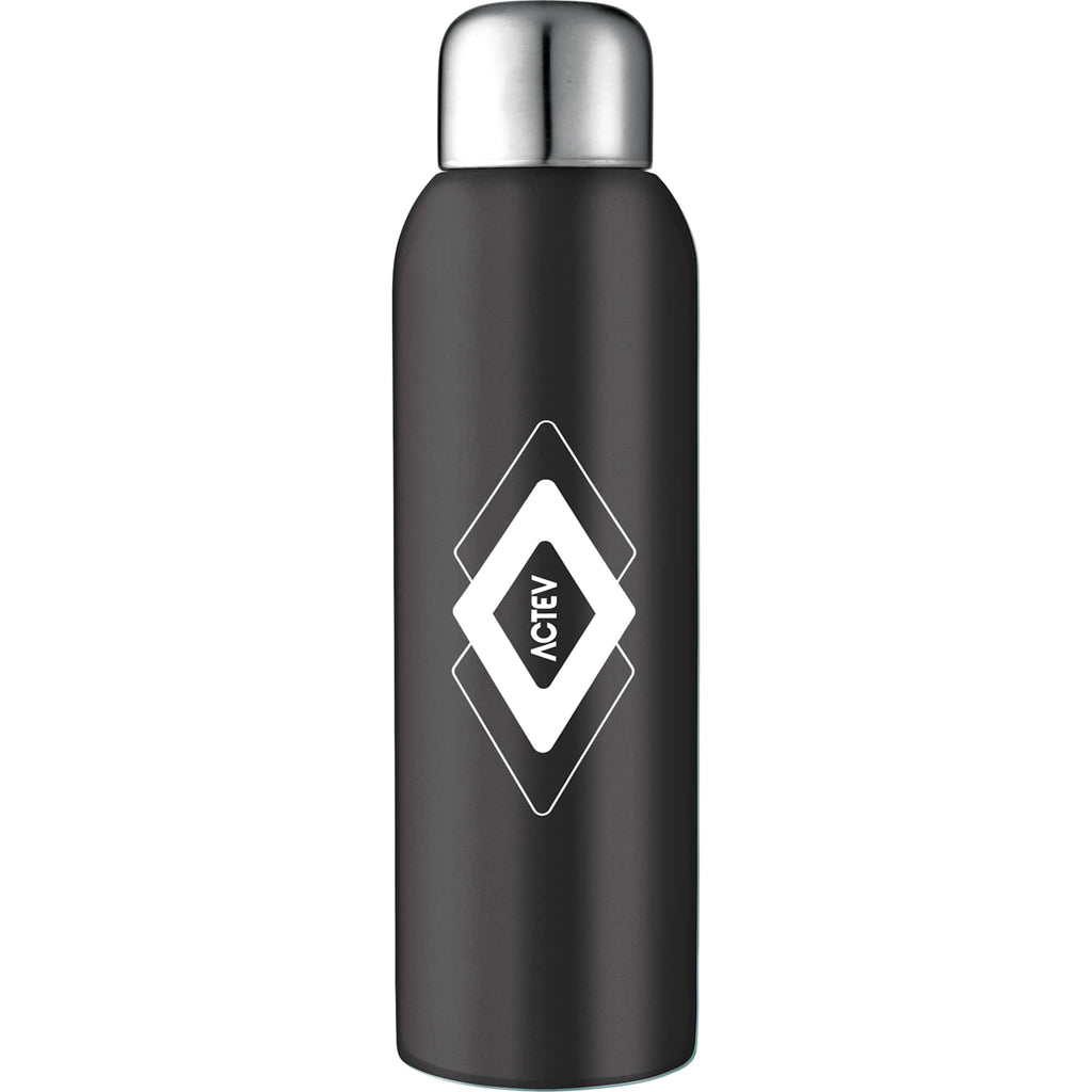 Guzzle Stainless Steel Sports Bottle, 28 oz Full Color - Recycled Black - Front