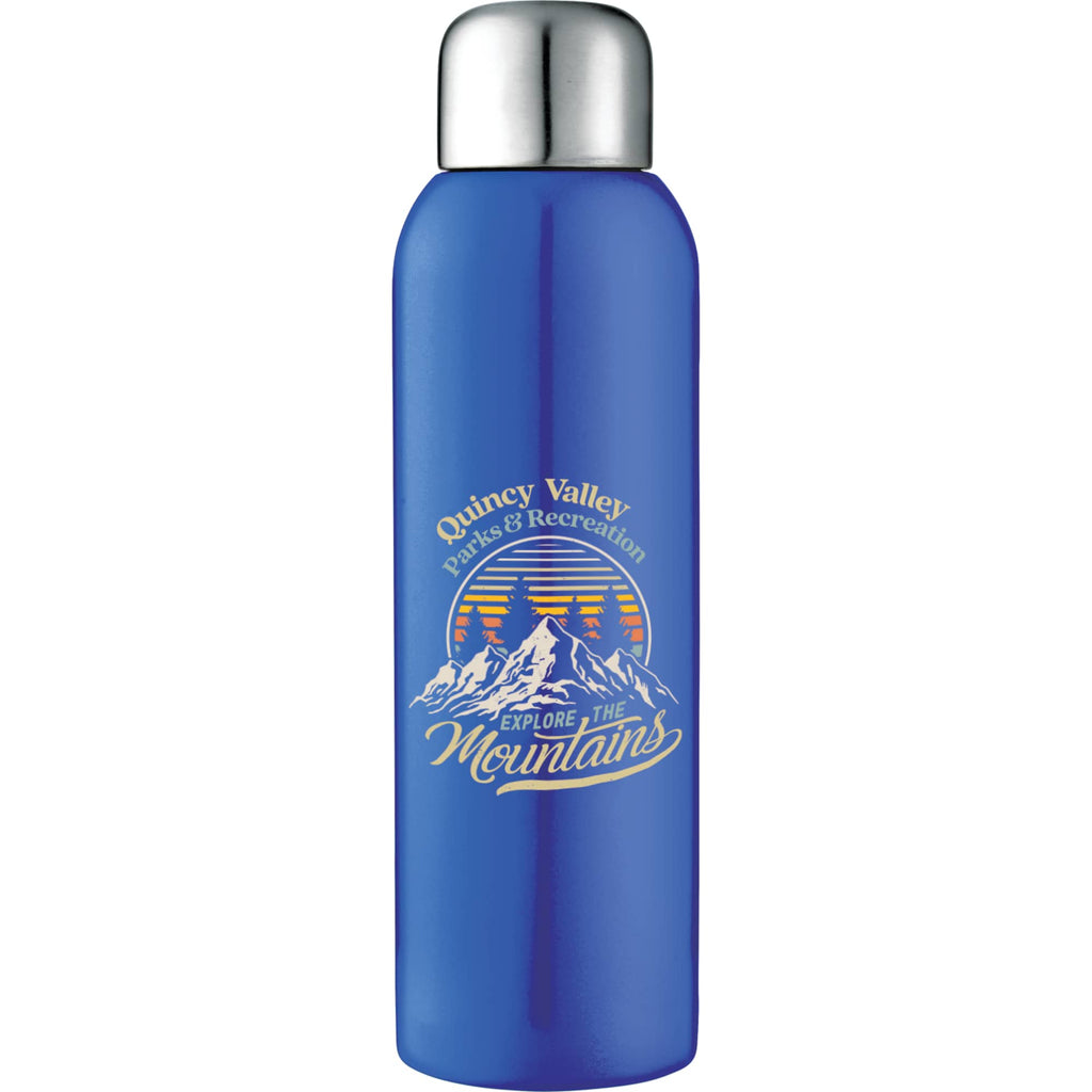 Guzzle Stainless Steel Sports Bottle, 28 oz Full Color - Recycled Blue - Front