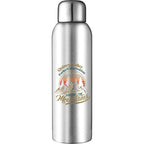 Guzzle Stainless Steel Sports Bottle, 28 oz Full Color - Recycled Silver - Front