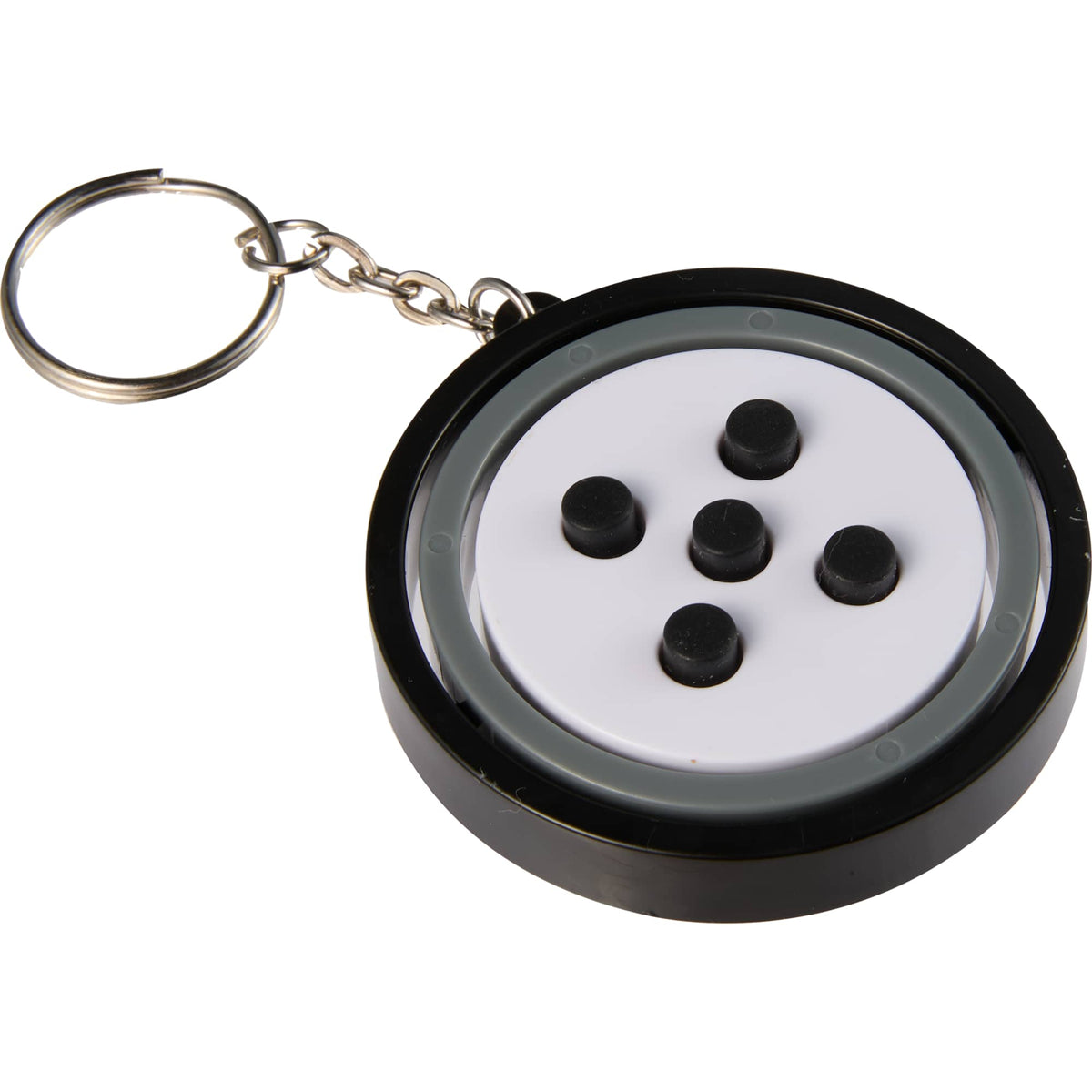 Gyroscope Spinner Fidget in Recycled Plastic Full Color - White/Grey/Black - Back