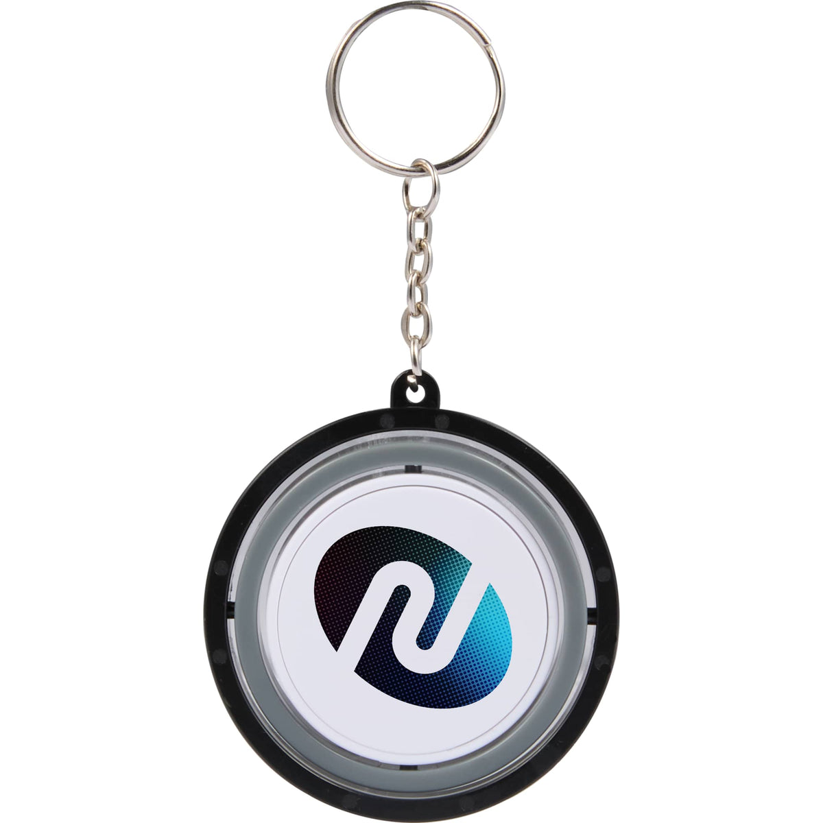 Gyroscope Spinner Fidget in Recycled Plastic Full Color - White/Grey/Black - Front