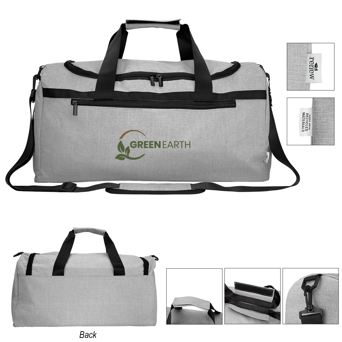 Habitat Heathered Duffel Bag in Recycled PET Embroidery - Colorbrite