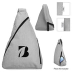 Habitat Heathered Sling Bag in Recycled PET Embroidery - Gray - Silk Screen