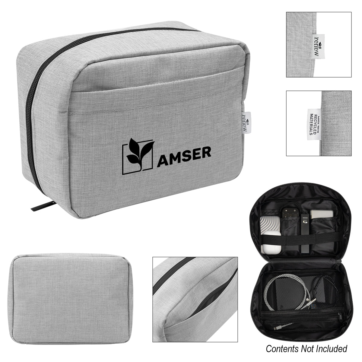 Habitat Heathered Tech Pouch in Recycled PET - Gray - Silk Screen