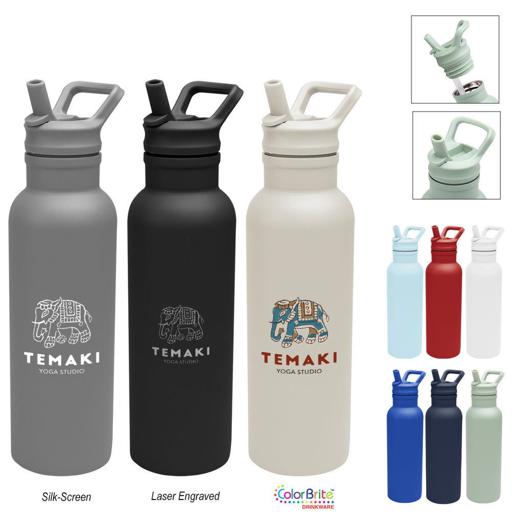 Hailey Recycled Stainless Steel Bottle, 17 oz - Cream