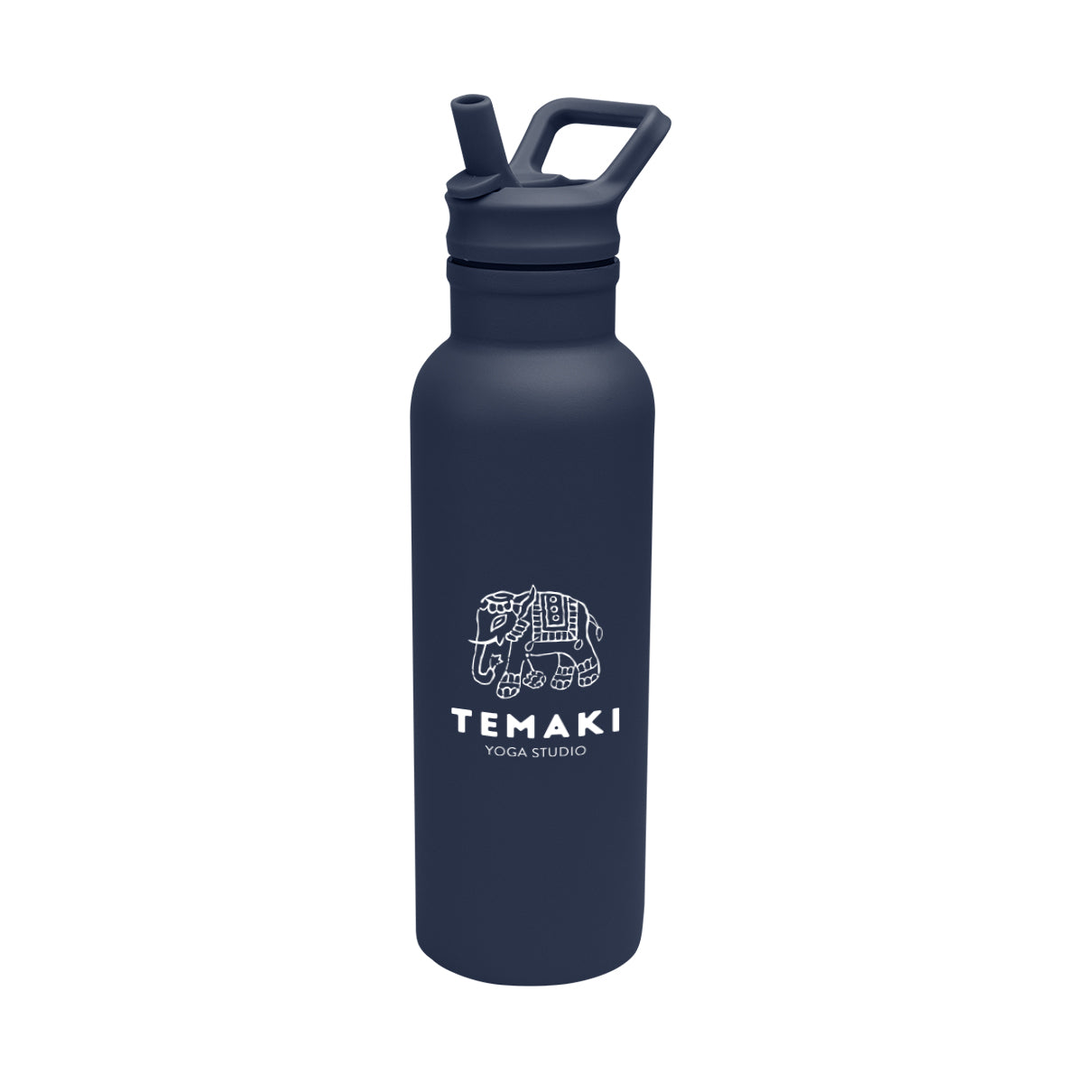 Hailey Recycled Stainless Steel Bottle, 17 oz - Navy - Silk Screen