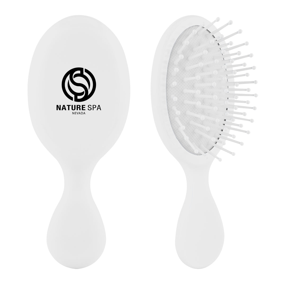 Hair Brush for Travel - White - Silk Screen