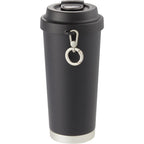 Haley Tumbler with Push-Button Lid and Carabiner, 16 oz Full Color - Black - Back