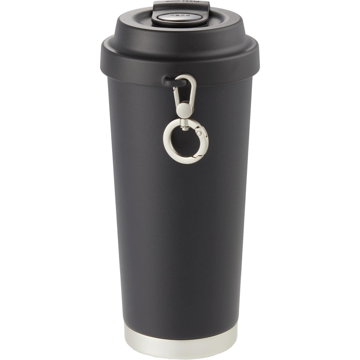 Haley Tumbler with Push-Button Lid and Carabiner, 16 oz Full Color - Black - Back