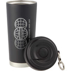 Haley Tumbler with Push-Button Lid and Carabiner, 16 oz Full Color - Black - Detail