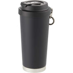 Haley Tumbler with Push-Button Lid and Carabiner, 16 oz Full Color - Black - Left Angle