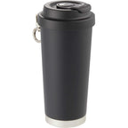 Haley Tumbler with Push-Button Lid and Carabiner, 16 oz Full Color - Black - Right Angle