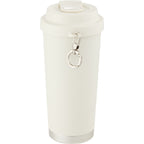 Haley Tumbler with Push-Button Lid and Carabiner, 16 oz Full Color - Cream - Back